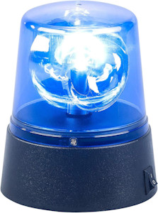 Lunartec Blaulicht: LED-Partyleuchte im Blaulichtdesign, 360°-Beleuchtung, Batteriebetrieb (Blaulicht Batterie, Alarm Licht, batteriebetrieben)